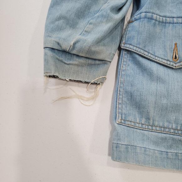 Vintage Lee Storm Rider Jacket Mens Large Sherpa Lined Workwear Thrashed 80s - Picture 4 of 14